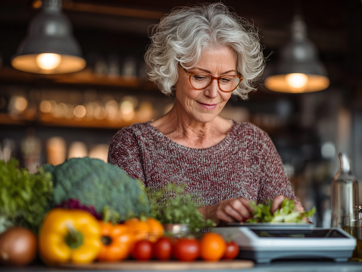 Щасливі старші люди насолоджуються здоровою їжею